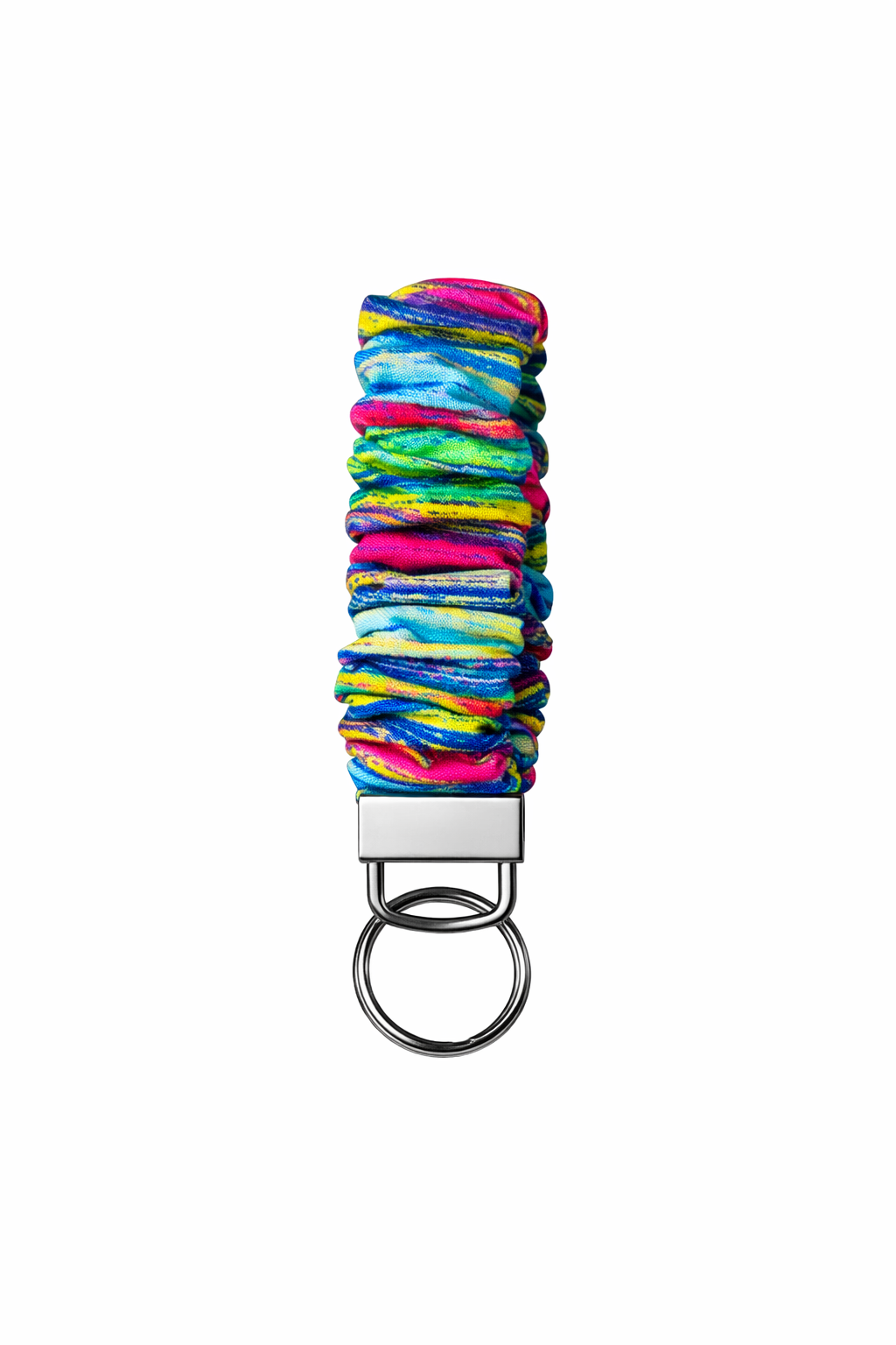 Rainbow Ruffle Scrunchie Key Fob Done