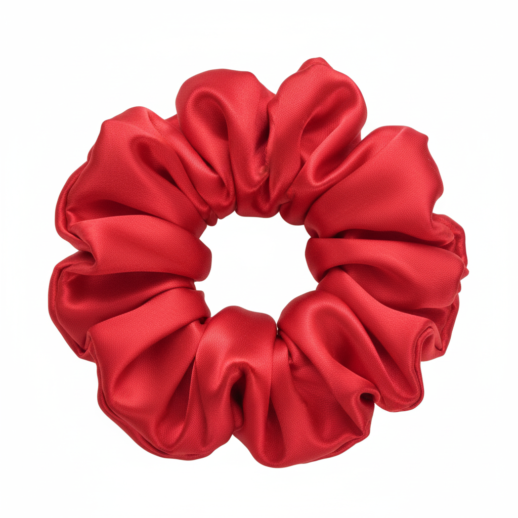 Satin Valentine's scrunchies