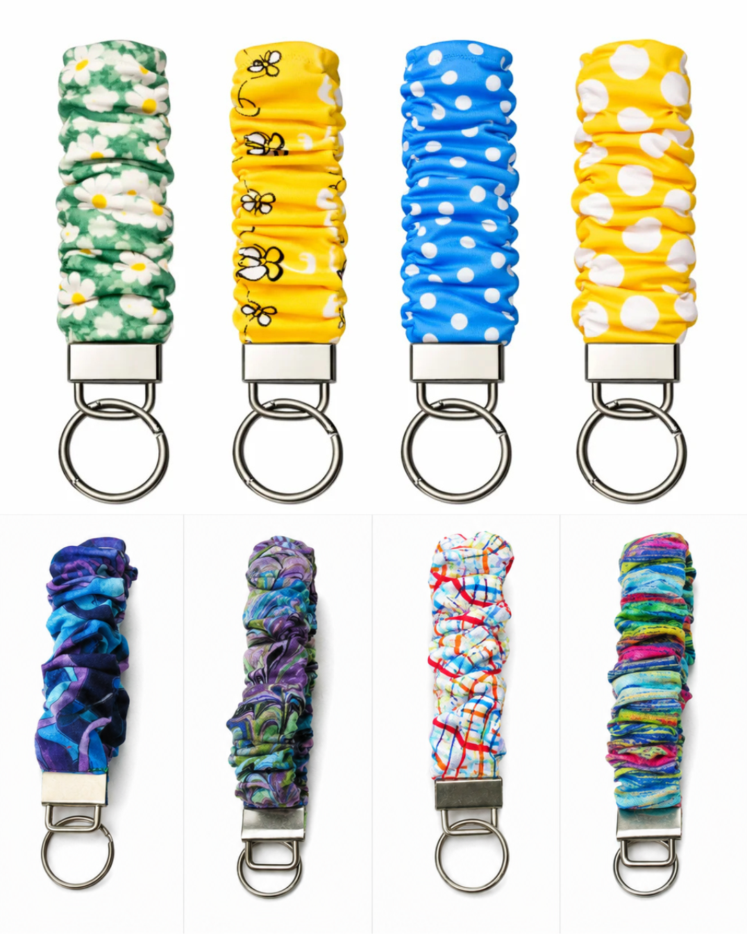 Handmade Scrunchie Wristlet Keychains