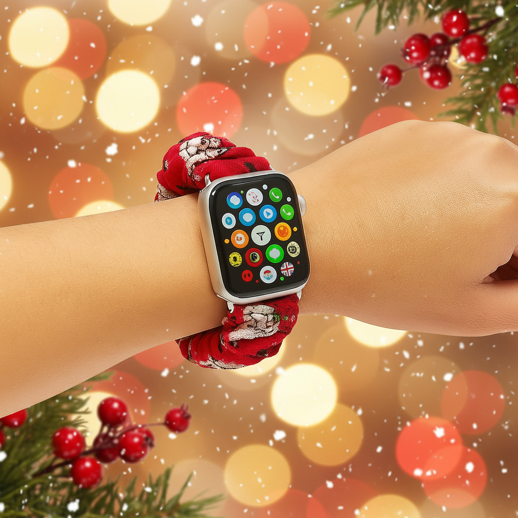 Apple Watch Scrunchie Band Christmas Collection Custom made to Fit your Wrist