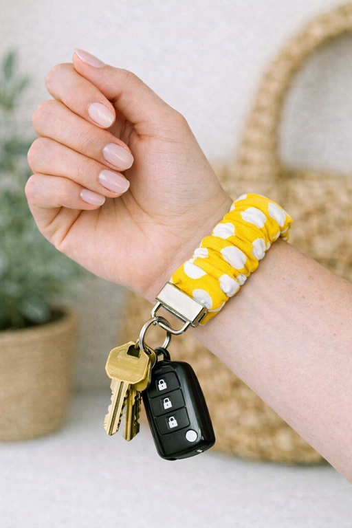 Polka Dots Scrunchie Key Fob Done