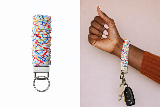 GeoLines Scrunchie Key Fob done