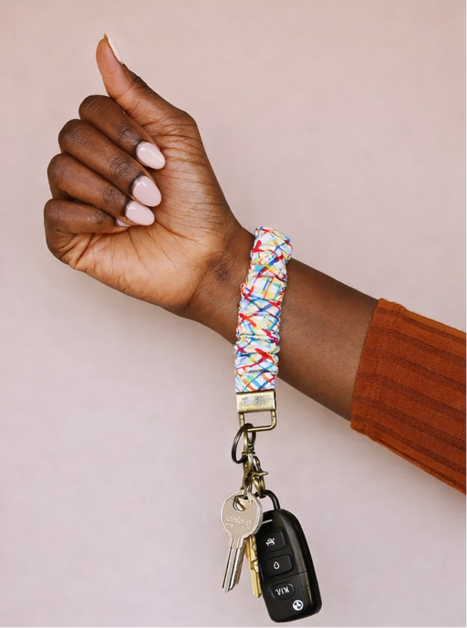 GeoLines Scrunchie Key Fob done
