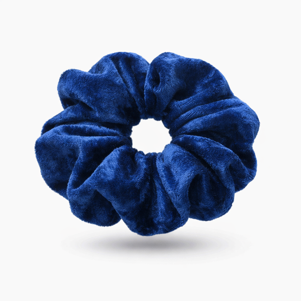 Navy Blue Velvet Scrunchie done