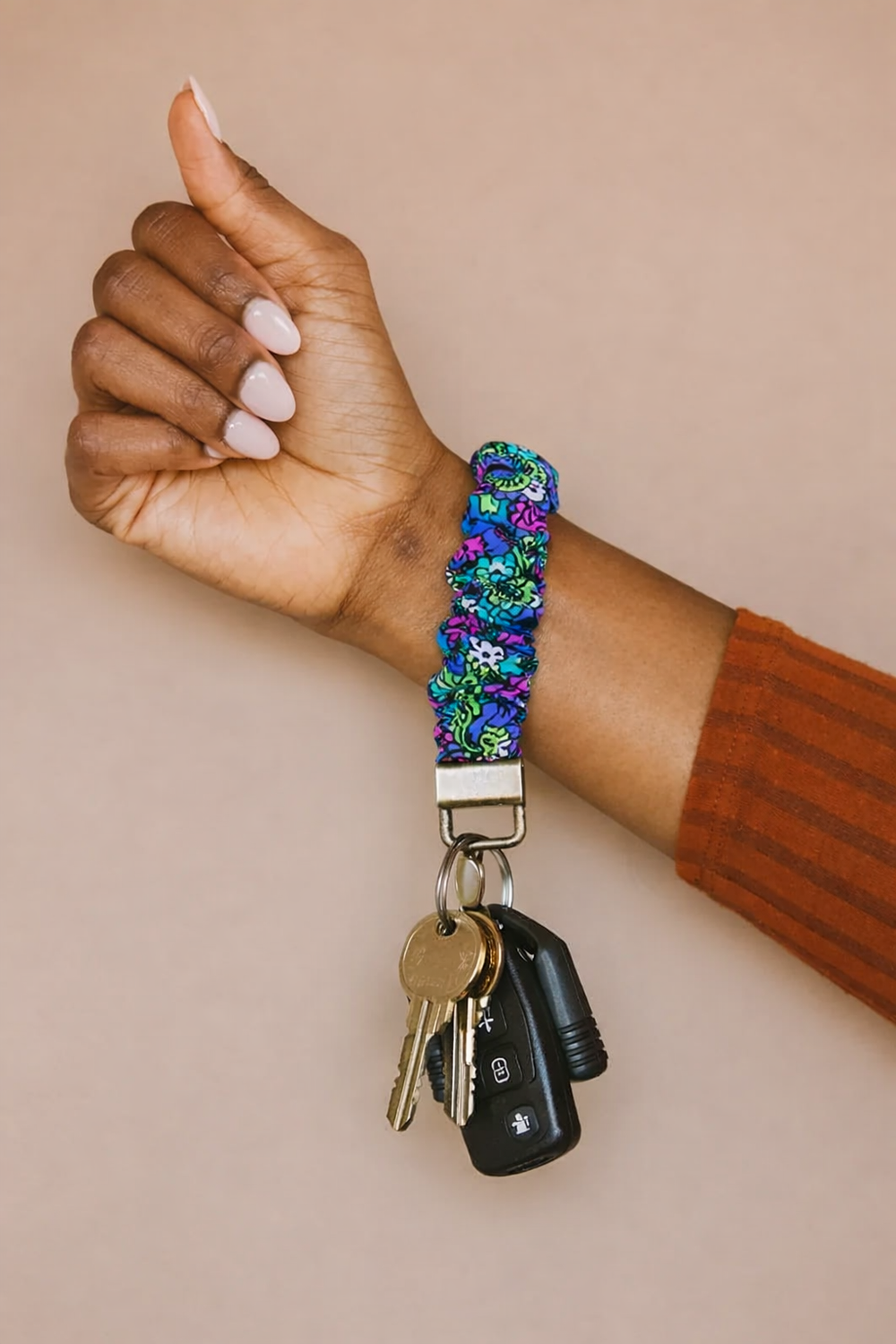 Aurora Petal Scrunchie Key Fob Done