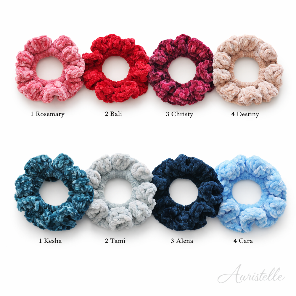 Pink Crocheted Scrunchies