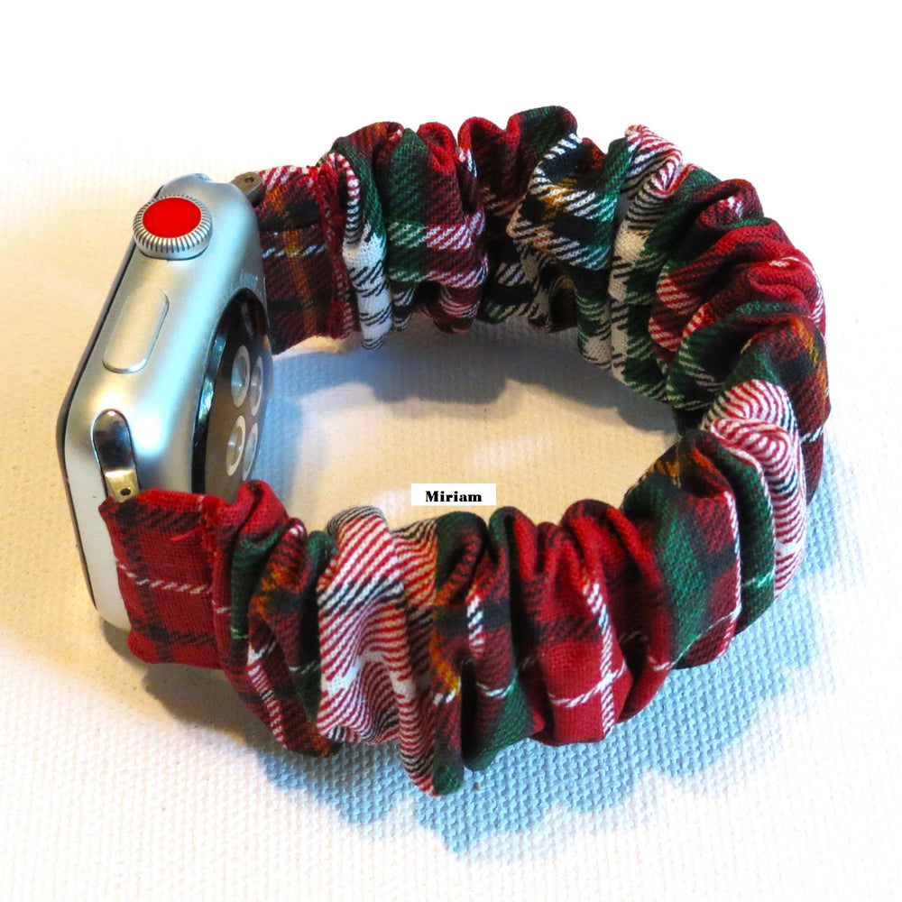 Scrunchies Apple Watch Band Christmas Plaid Collection Custom Fit Size