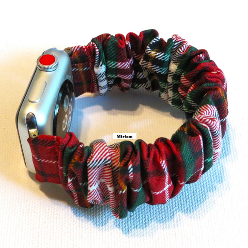 Scrunchies Apple Watch Band Christmas Plaid Collection Custom Fit Size