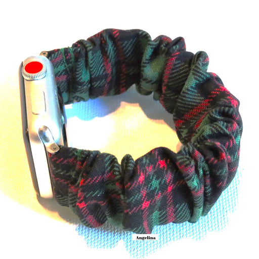 Scrunchies Apple Watch Band Christmas Plaid Collection Custom Fit Size