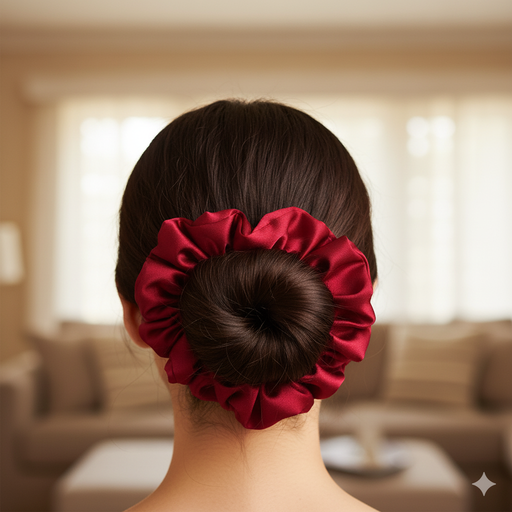 Satin Valentine's scrunchies