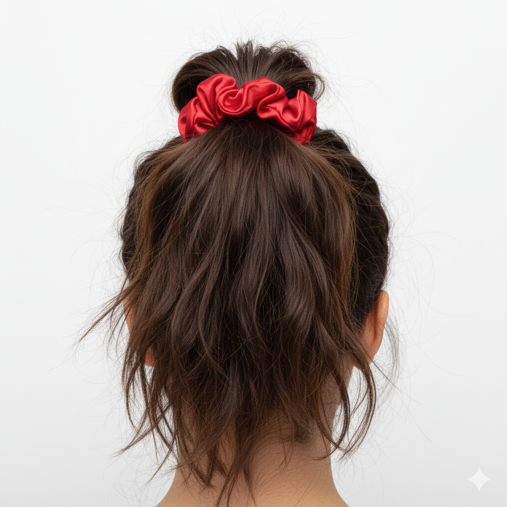 Satin Valentine's scrunchies