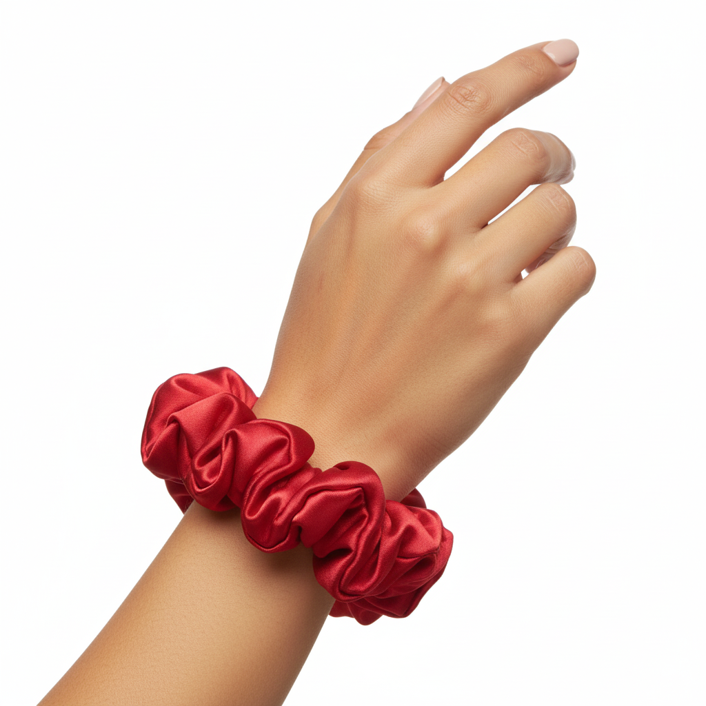 image Satin Valentine's scrunchies