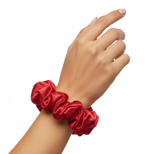Satin Valentine's scrunchies